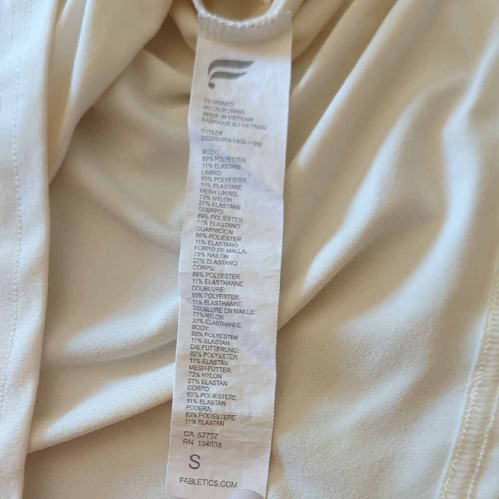 Fabletics On-The-Go Built-In Bra Cream Ivory Sleeveless Dress - Picture 4 of 6